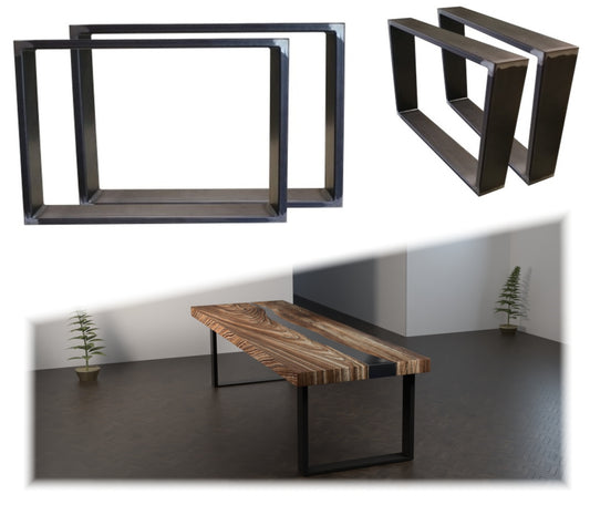 Stabile Tischgestelle R2 in rechteckiger Form, Stahlrahmen 80x20 mm, Pulverbeschichtung nach Wunsch oder im Industriedesign, anpassbare Größen