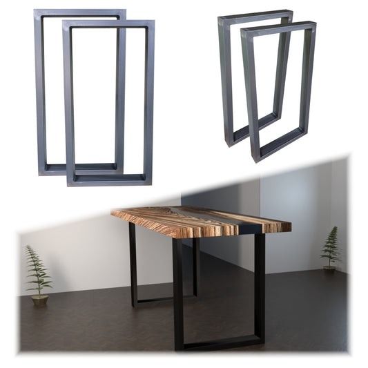 Stabile Tischgestelle R5 in rechteckiger Form, Stahlrahmen 80x40 mm, Pulverbeschichtung nach Wunsch oder im Industriedesign, anpassbare Größen