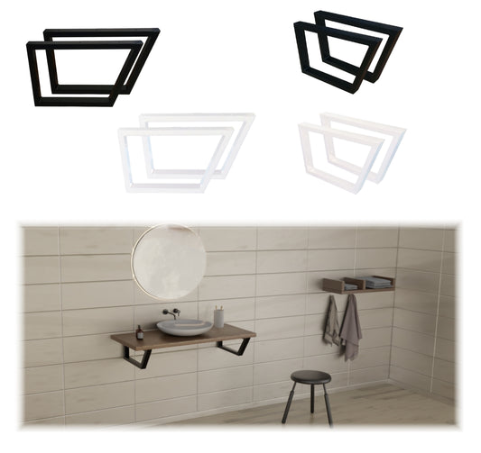 Wandkonsole Schräg aus Metall nach Maß – Moderne Waschtischhalterung